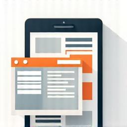 Icona stilizzata di un'interfaccia mobile e web